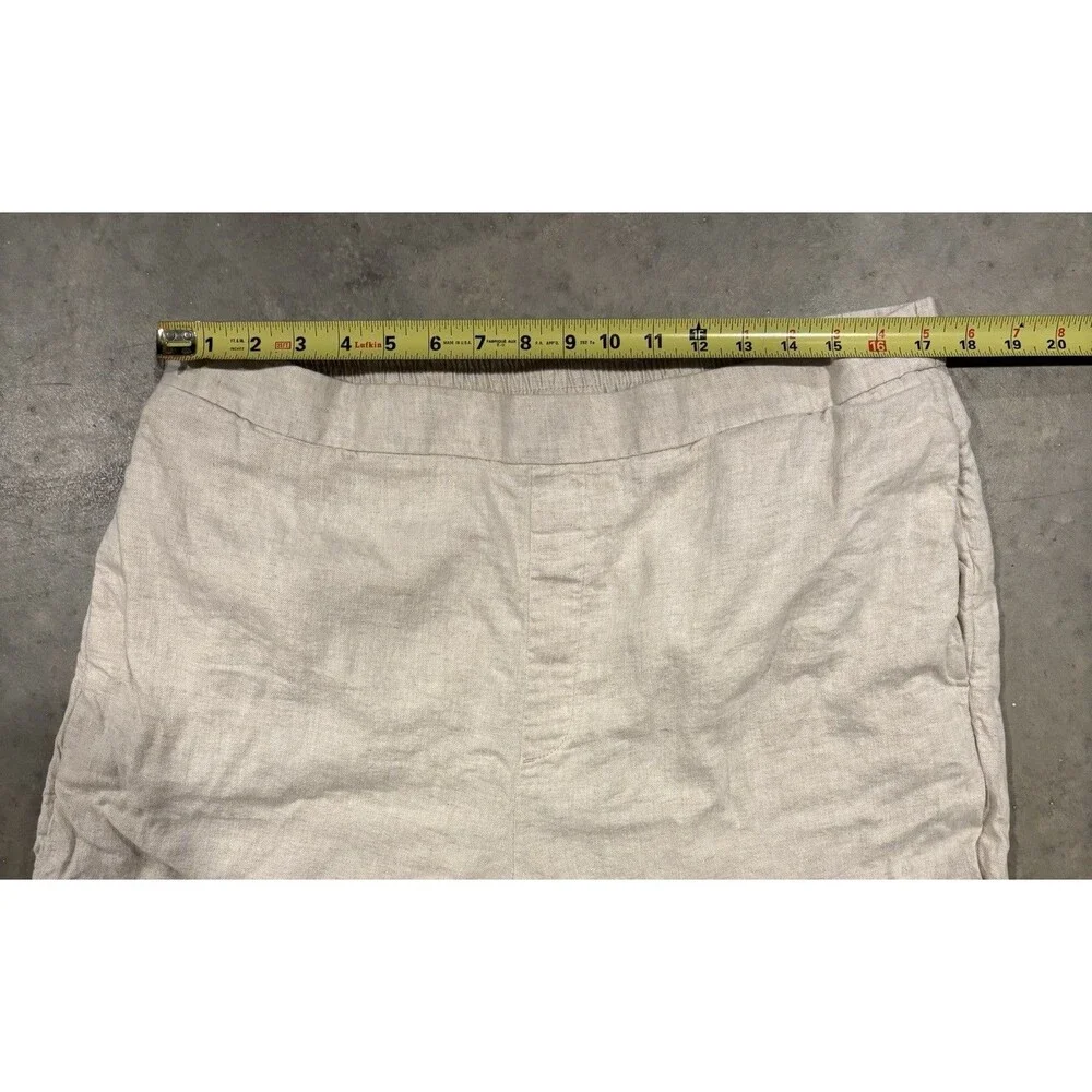 Banana Republic Linen Blend Wide Leg Cropped Pants Beige Women’s XL Casual